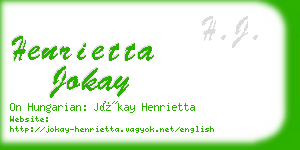 henrietta jokay business card